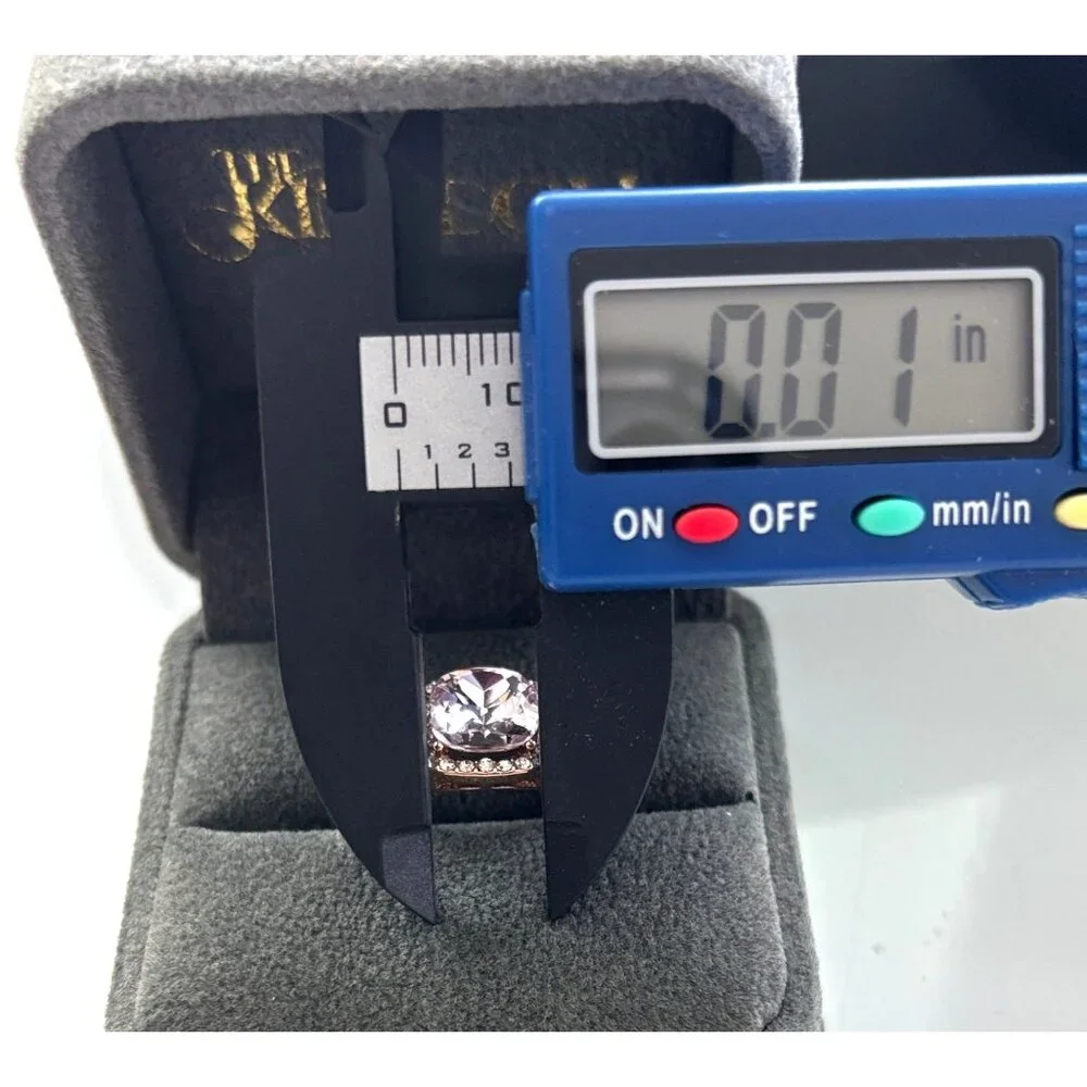 Rose Gold-Plated Cushion Cut Pink Cubic Zirconia Halo Ring W/ White Accent Stone - Picture 4 of 4